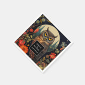 Serviette En Papier Hibou à la nuit avec un Mariage de Pleine lune (Coin)