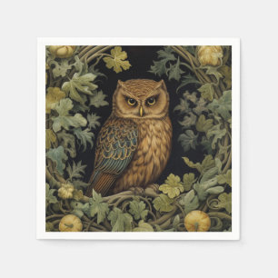 Serviette En Papier hibou Art nouveau dans la forêt