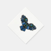 Serviette En Papier Hibou bleu (Coin)
