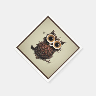 Serviette En Papier Hibou de café