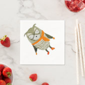 Serviette En Papier Hibou des amis de la forêt (En situation)