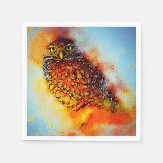 Serviette En Papier Hibou éclaboussé (Devant)