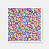Serviette En Papier Hibou face doodle motif dessin animé oiseaux motif (Devant)