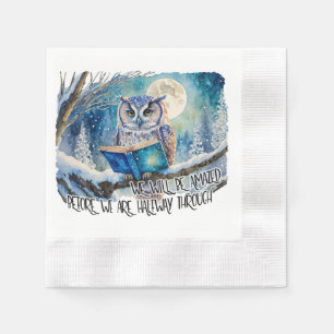 Serviette En Papier Hibou sobre lisant les promesses de rétablissement