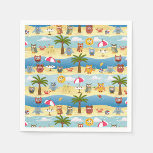 Serviette En Papier hiboux d'été