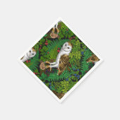 Serviette En Papier Hiboux, fougères, chêne et baies (Coin)