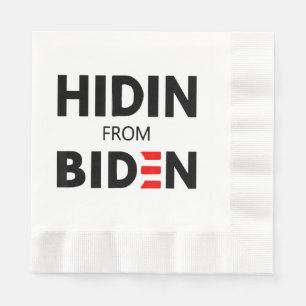 Serviette En Papier HIDEN DE BIDEN drôle mème politique Joe Campagne