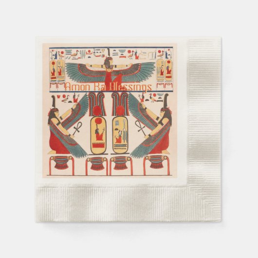 Serviette En Papier Hiéroglyphes, Dieu égyptien Amon Ra Bénédictions (Devant)