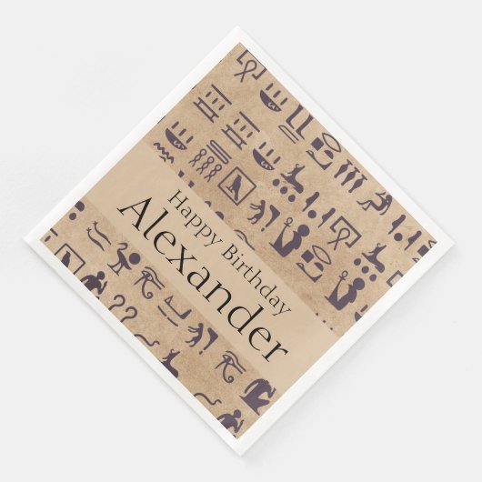 Serviette En Papier Hiéroglyphes égyptiens anciens Art sur parchemin (Coin)