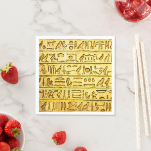 Serviette En Papier Hiéroglyphes égyptiens anciens serviettes jaunes