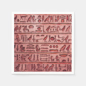 Serviette En Papier Hiéroglyphes égyptiens anciens serviettes rouges (Devant)