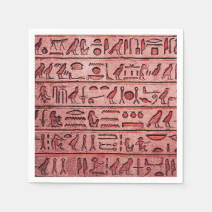 Serviette En Papier Hiéroglyphes égyptiens anciens serviettes rouges