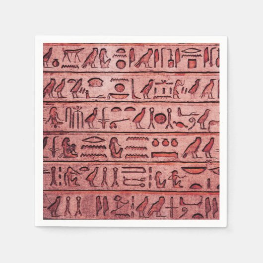 Serviette En Papier Hiéroglyphes égyptiens anciens serviettes rouges (Devant)