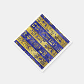 Serviette En Papier Hiéroglyphes égyptiens dorés Pierre bleue motif (Coin)