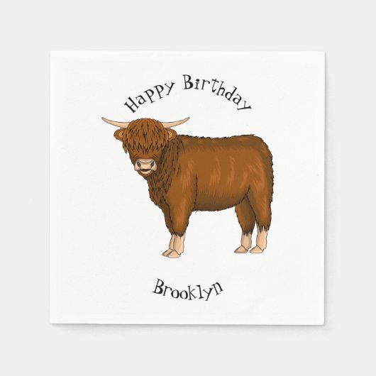 Serviette En Papier Highland cow (Devant)