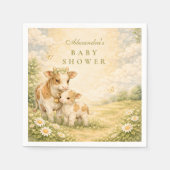 Serviette En Papier Highland Cow Baby Shower (Devant)
