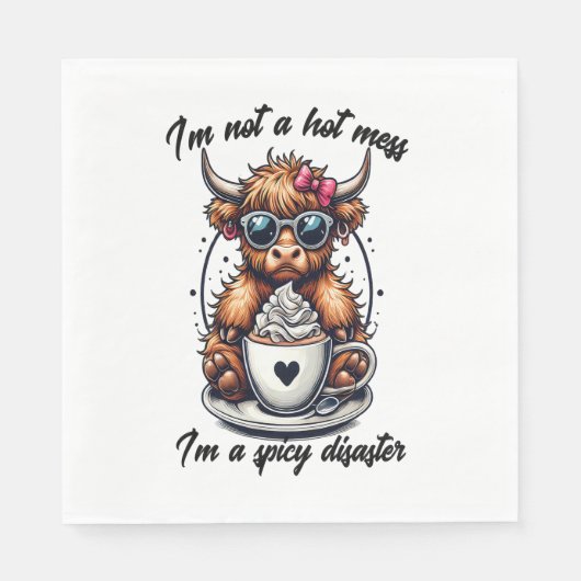 Serviette En Papier Highland Cow Coffee, Coffee Cow (Devant)