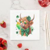 Serviette En Papier Highland Cow St Patrick's, Lucky Cow (En situation)