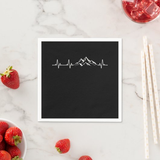 Serviette En Papier Hiking Mountain Heartbeat Heartbeat (En situation)