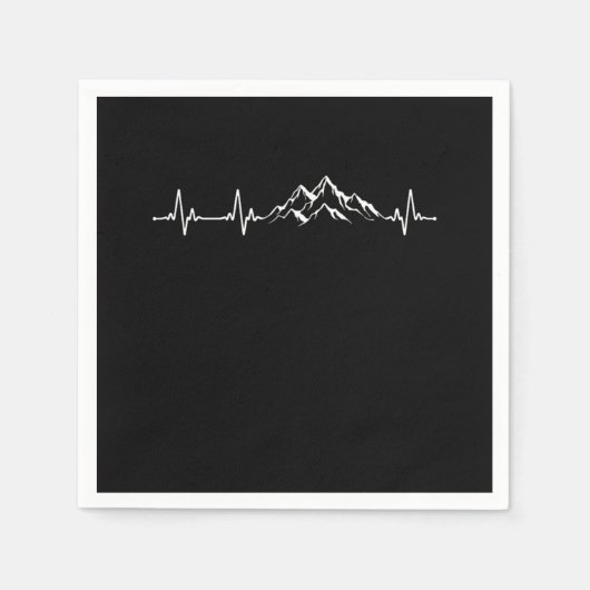 Serviette En Papier Hiking Mountain Heartbeat Heartbeat (Devant)