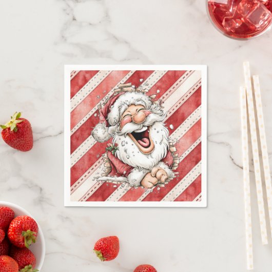 Serviette En Papier Hilarious Laughing Santa Claus (En situation)