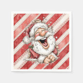 Serviette En Papier Hilarious Laughing Santa Claus (Devant)