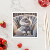 Serviette En Papier Himalaya Diva Chat (En situation)