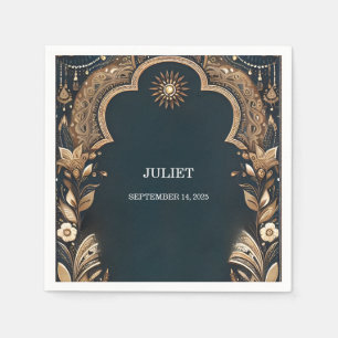 Serviette En Papier Hindi Henna Mehndi Style Indien Mariage Fête