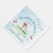 Serviette En Papier Hip Hippo Hooray fête d'anniversaire (Coin)