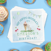 Serviette En Papier Hip Hippo Hooray fête d'anniversaire