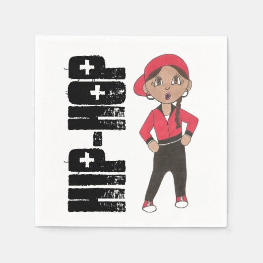 Serviette En Papier Hip hop Dance Studio Considérant Costume Danseuse (Devant)