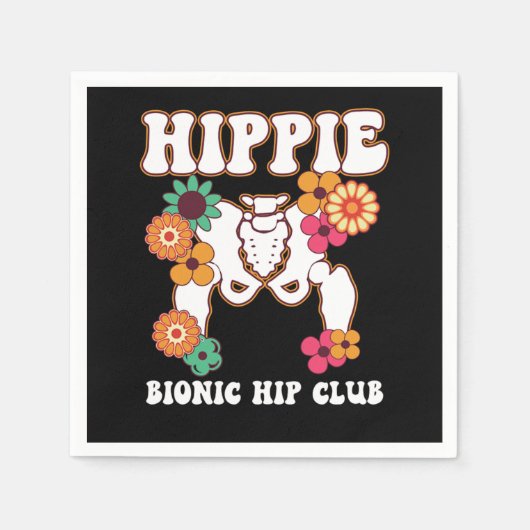 Serviette En Papier Hippie Bionic Hip Club Recovery Replacement Funny (Devant)