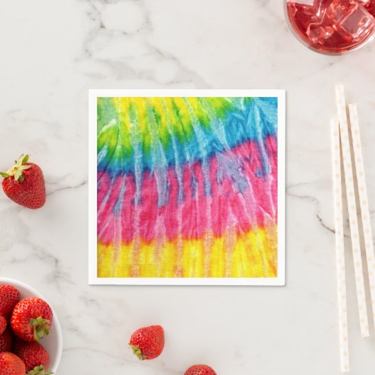 Serviette En Papier Hippie Boho Cravate-Dye (En situation)