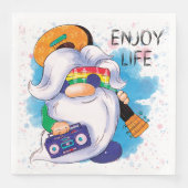 Serviette En Papier Hippie Gnome : Profitez de la vie (Devant)