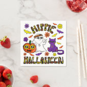 Serviette En Papier Hippie Halloween Trio Napkins (En situation)
