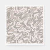 Serviette En Papier Hippie les années 70 Gris Marbre Liquide Swirl Boh (Devant)
