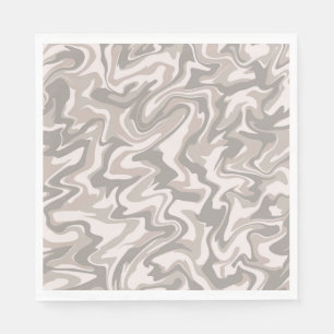 Serviette En Papier Hippie les années 70 Gris Marbre Liquide Swirl Boh