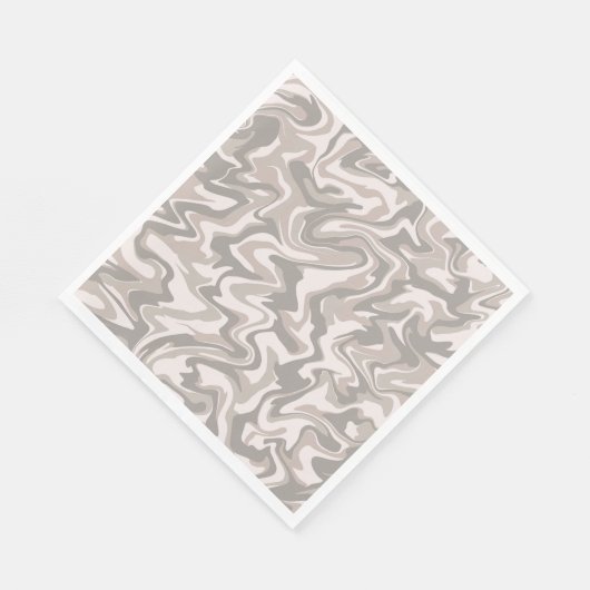 Serviette En Papier Hippie les années 70 Gris Marbre Liquide Swirl Boh (Coin)