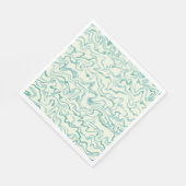 Serviette En Papier Hippie les années 70 Marbre Bleu Liquide Swirl Boh (Coin)