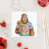 Serviette En Papier Hippie Sasquatch Avec Tournesol (En situation)