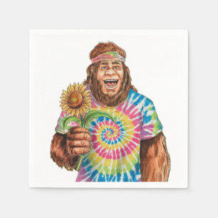 Serviette En Papier Hippie Sasquatch Avec Tournesol
