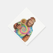 Serviette En Papier Hippie Sasquatch Avec Tournesol (Coin)