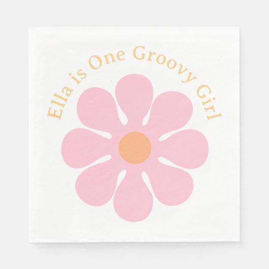 Serviette En Papier Hippie Super Fleur Retro 60s Anniversaire (Devant)