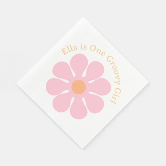 Serviette En Papier Hippie Super Fleur Retro 60s Anniversaire (Coin)
