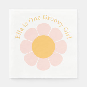 Serviette En Papier Hippie Super Fleur Retro 60s Anniversaire