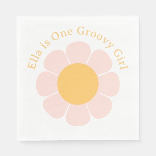 Serviette En Papier Hippie Super Fleur Retro 60s Anniversaire (Devant)
