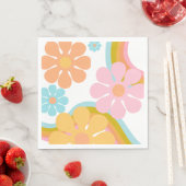 Serviette En Papier Hippie Super Fleur Retro 60s Anniversaire (En situation)