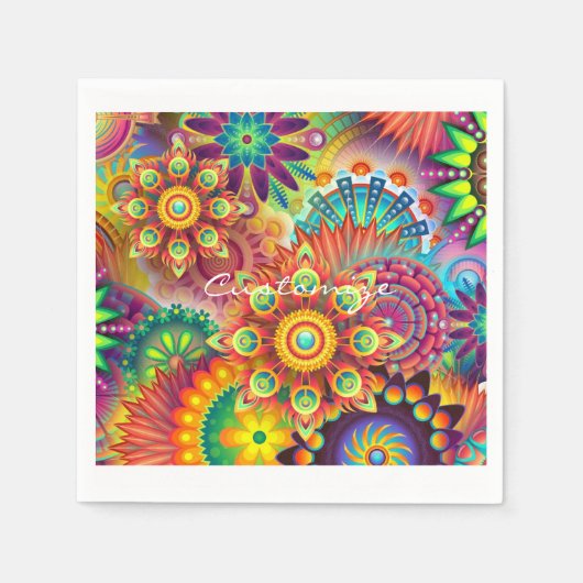 Serviette En Papier Hippie Super Techno Psychedelic Thunder_Cove (Devant)