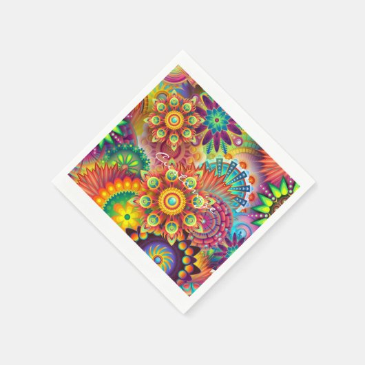 Serviette En Papier Hippie Super Techno Psychedelic Thunder_Cove (Coin)