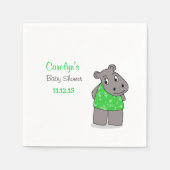 Serviette En Papier Hippo adorable mignonne / Robe Verte Napkin (Devant)